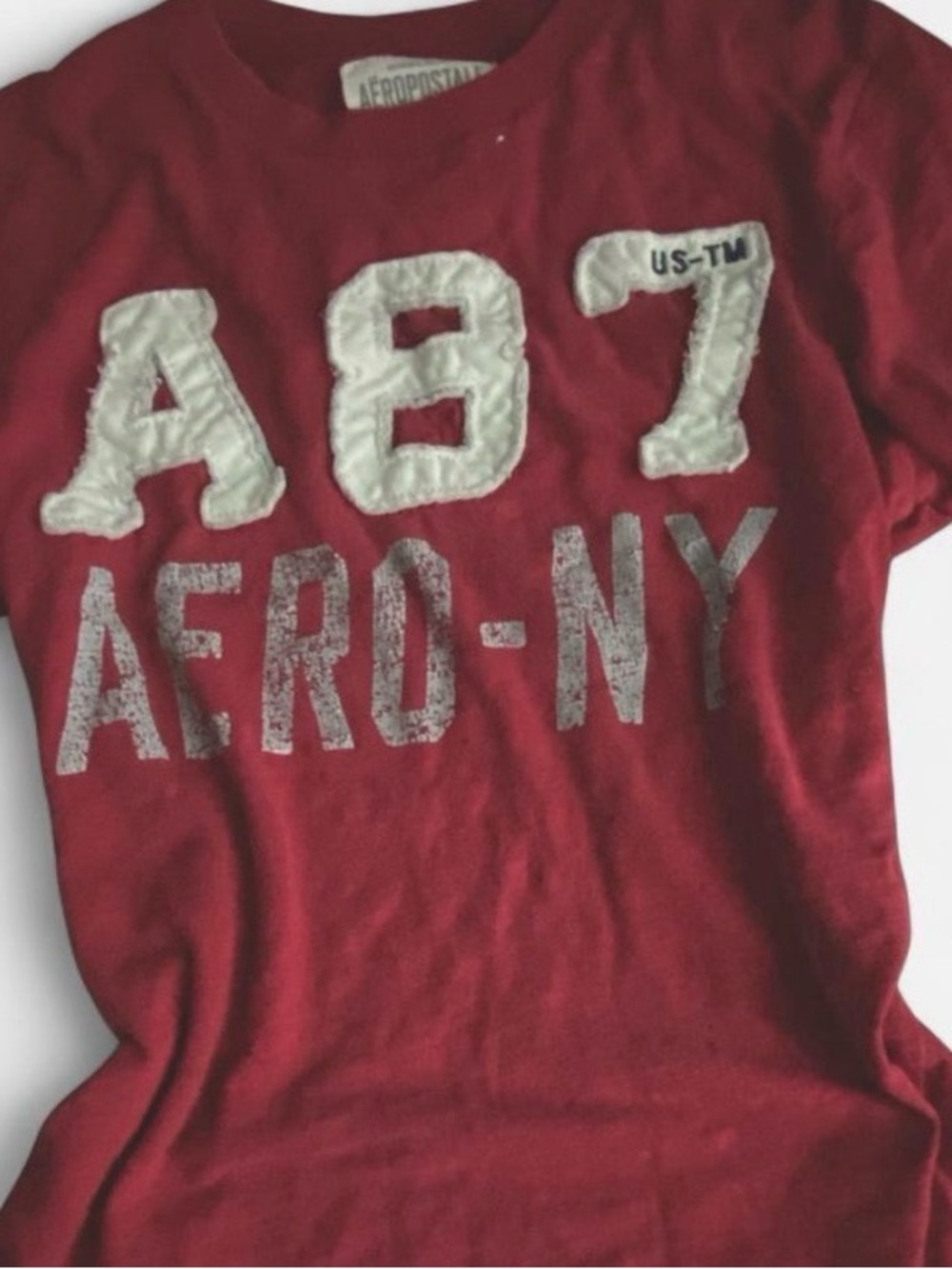 Aeropostale Red Graphic 'A87' Short Sleeve Tee